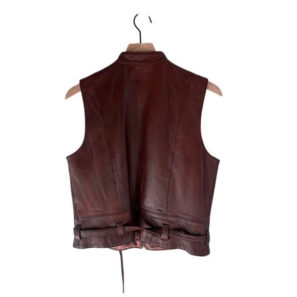 Cabi Leather Vest M | Equestrian Heritage Core Runway 2025 Belted Brown Moto - Picture 3 of 9